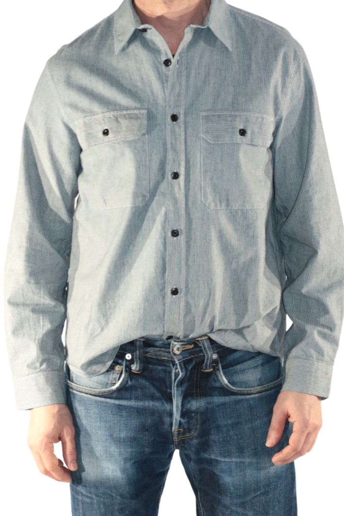 WOTE Herren vegan Hemd Marineblau WeiÃŸ