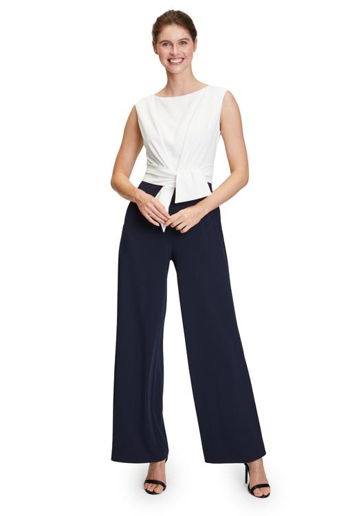 Vera Mont jumpsuit wit blauw 241-01784867