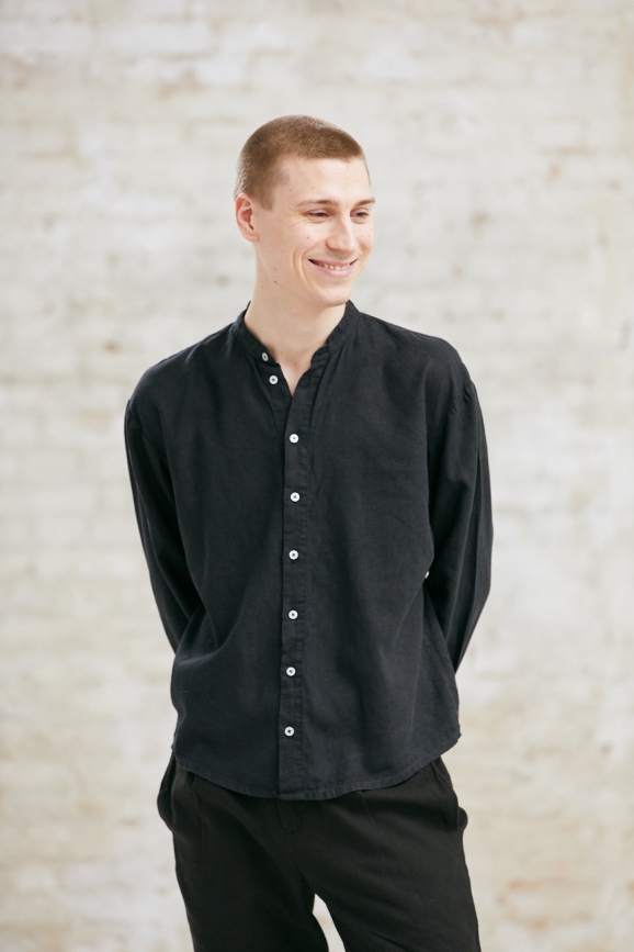 Jyoti Fair Works Herren vegan Hemd Harish Schwarz