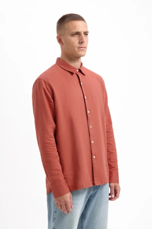 Kuyichi Herren vegan Hemd Ls Milan Terra