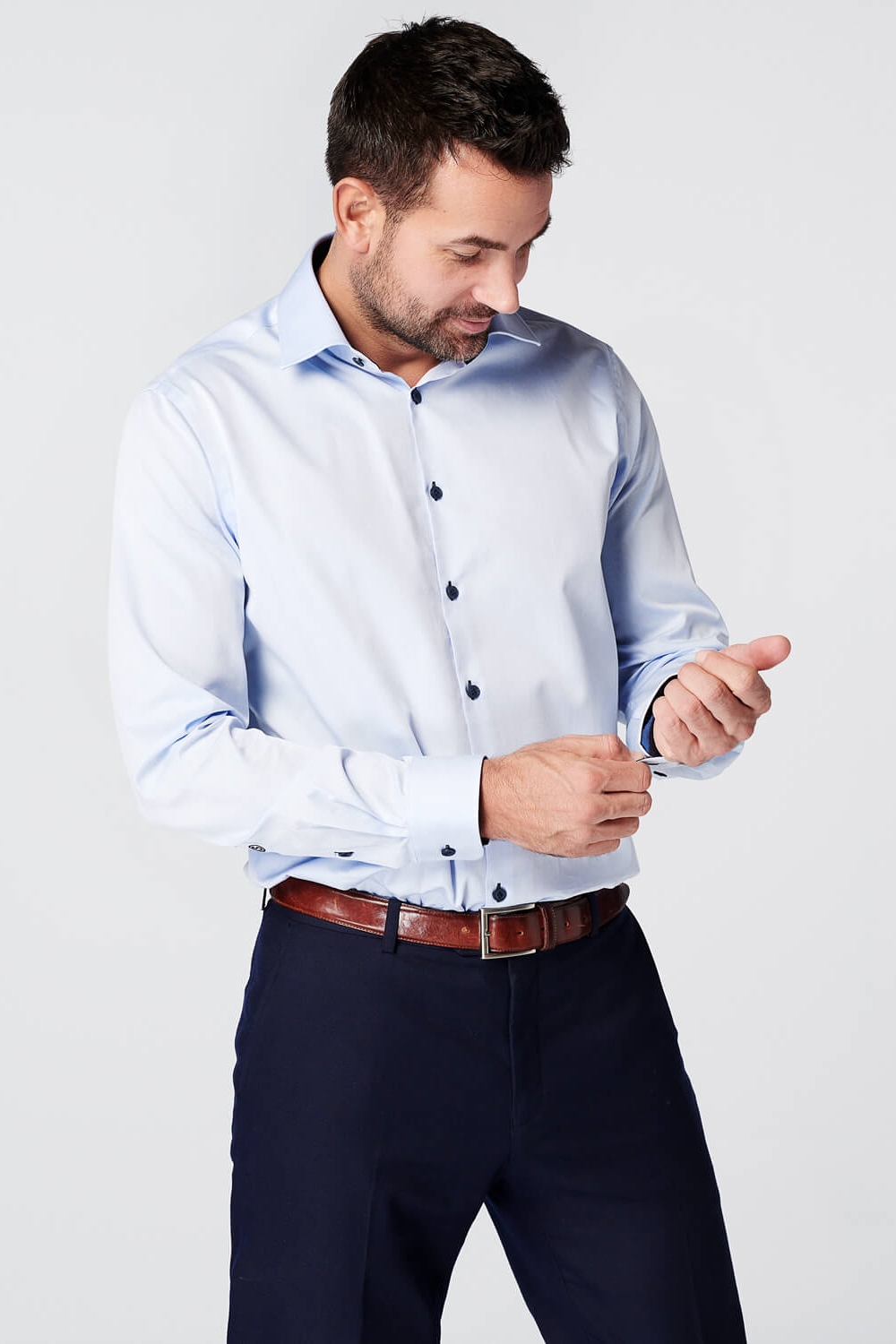 SKOT Herren vegan Hemd Slim Fit Business Blau
