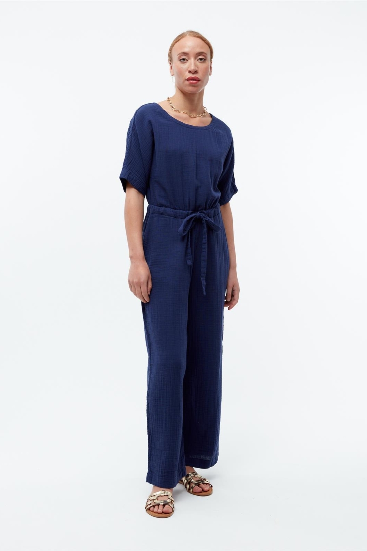Givn Damen vegan Jumpsuit Musselin Kayla Nightshade Blau