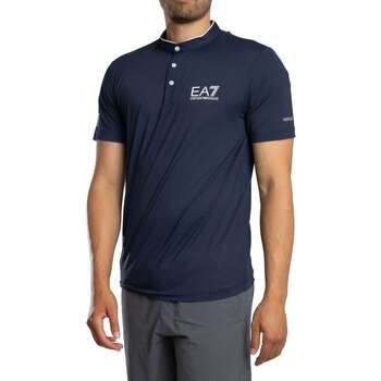 Emporio Armani EA7 T-shirt Korte Mouw  Ventus 7 Logo T-shirt met knopen