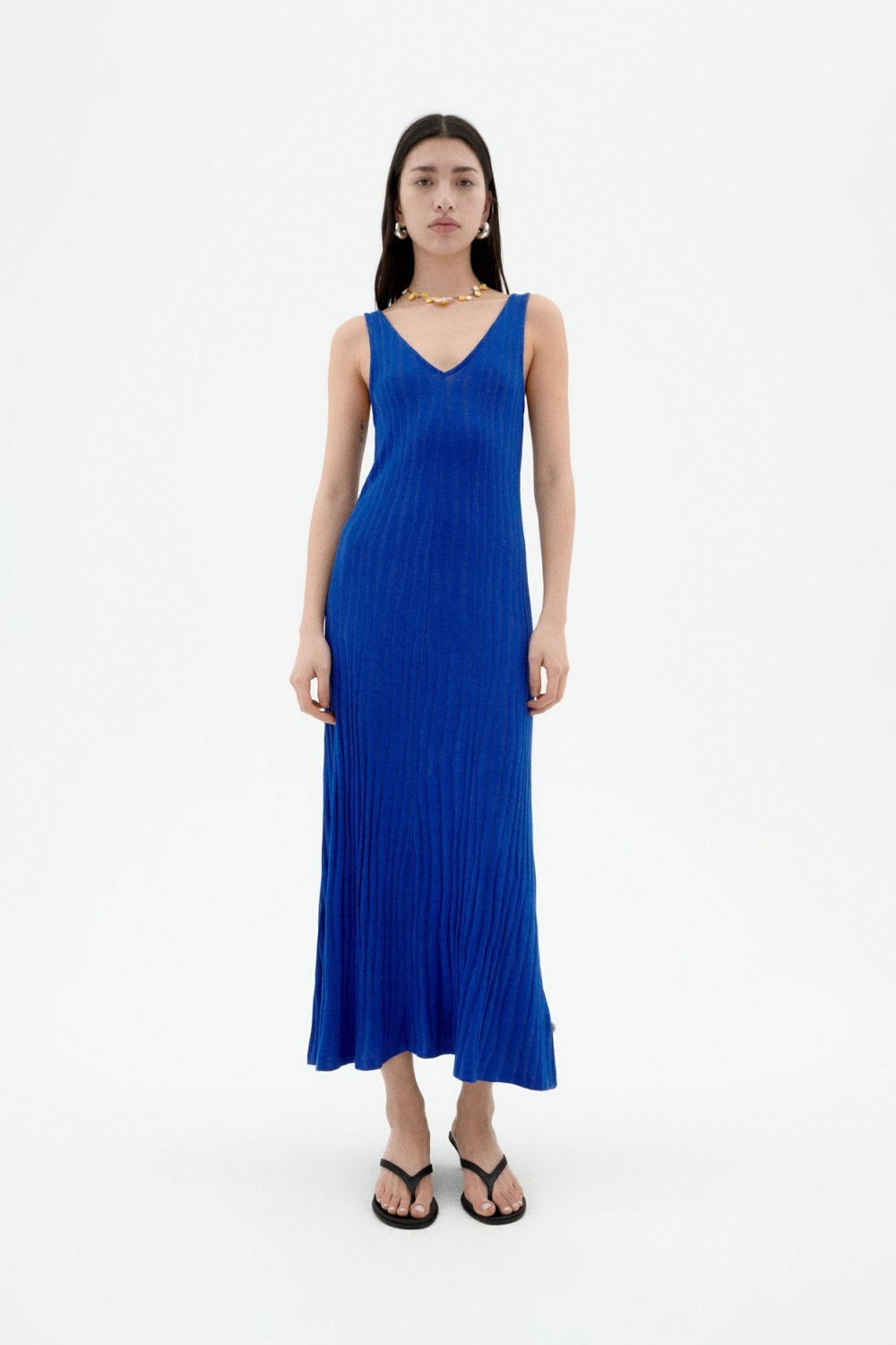 Thinking mu Damen vegan Kleid Strick Sade Blau
