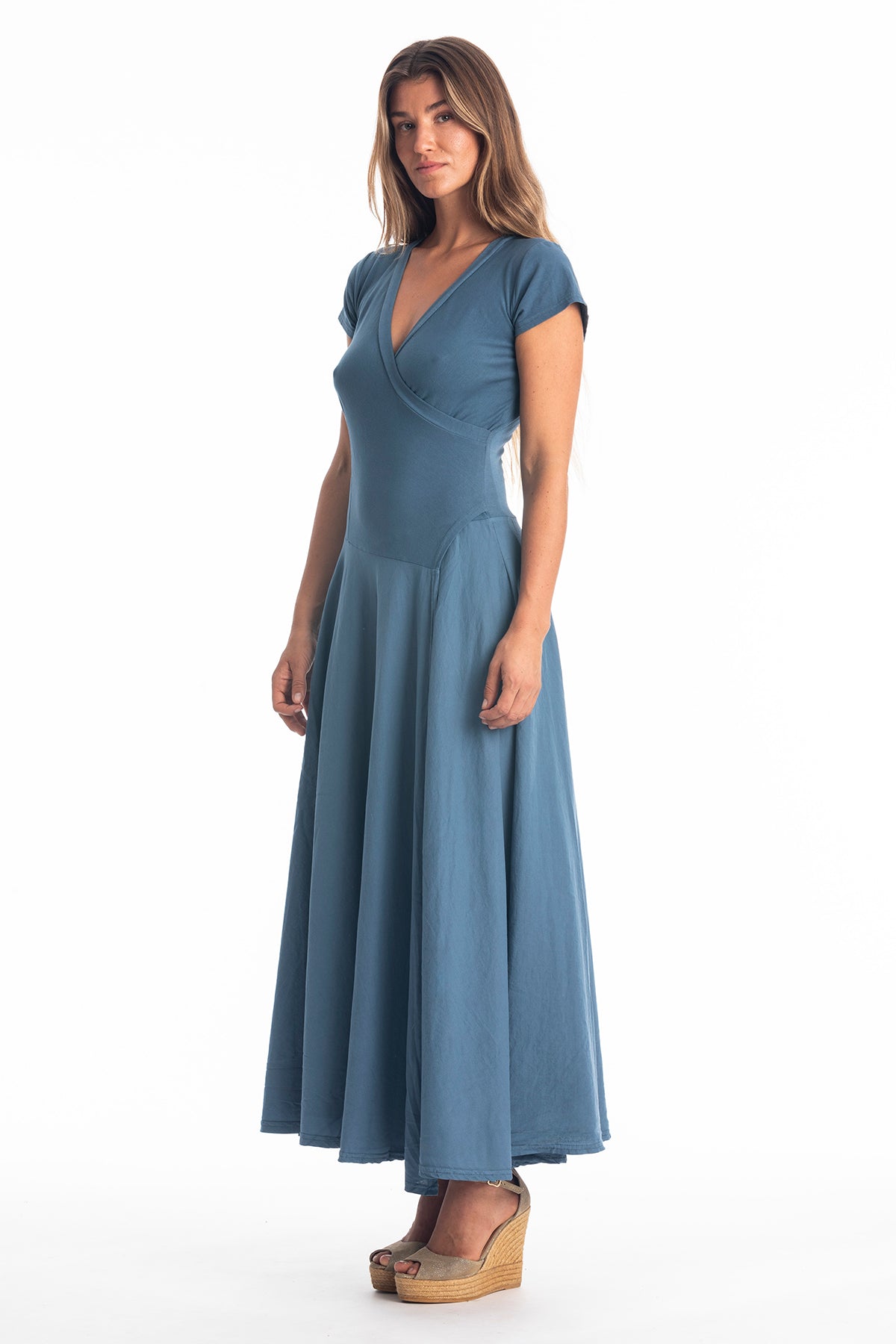 RAVENS VIEW IBIZA Damen vegan Kleid Veronika St Jeans Blau