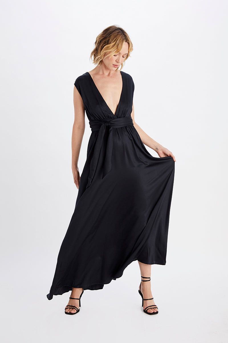 Neu Nomads Damen vegan Kleid Grace Schwarz