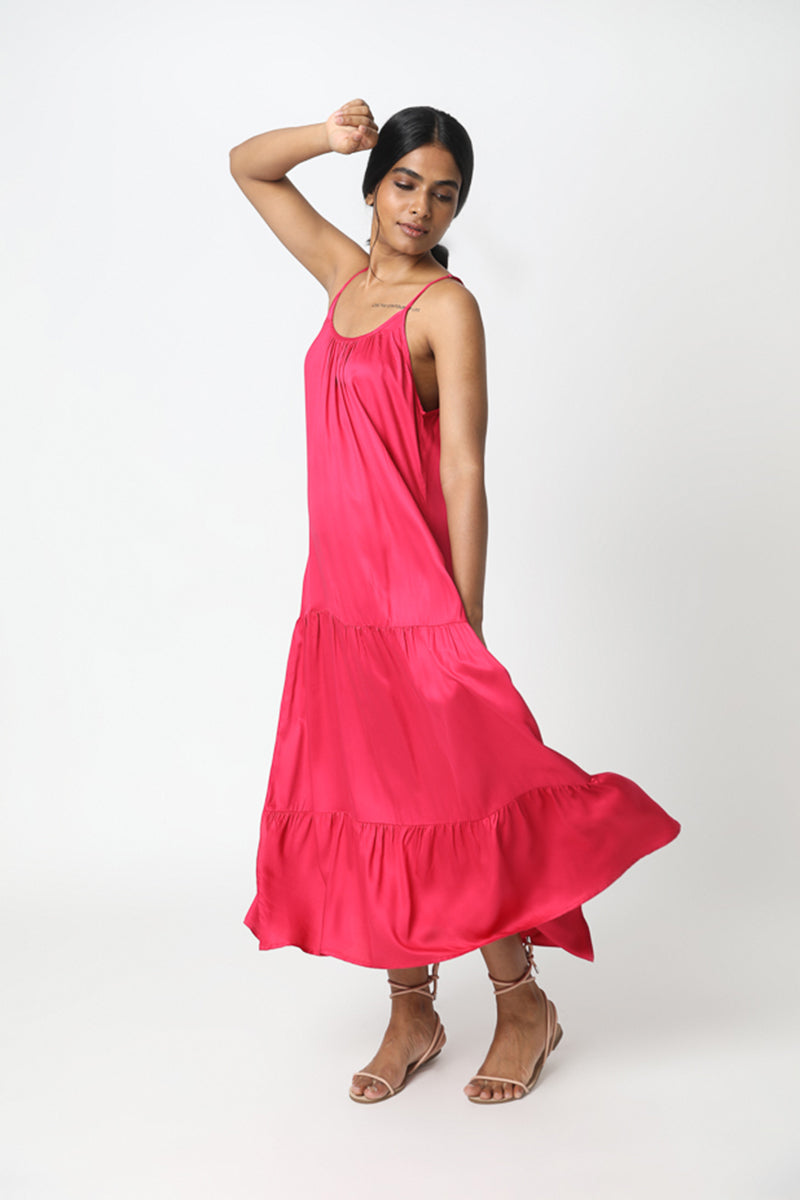 Neu Nomads Damen vegan Kleid Barcelona Fuchsia