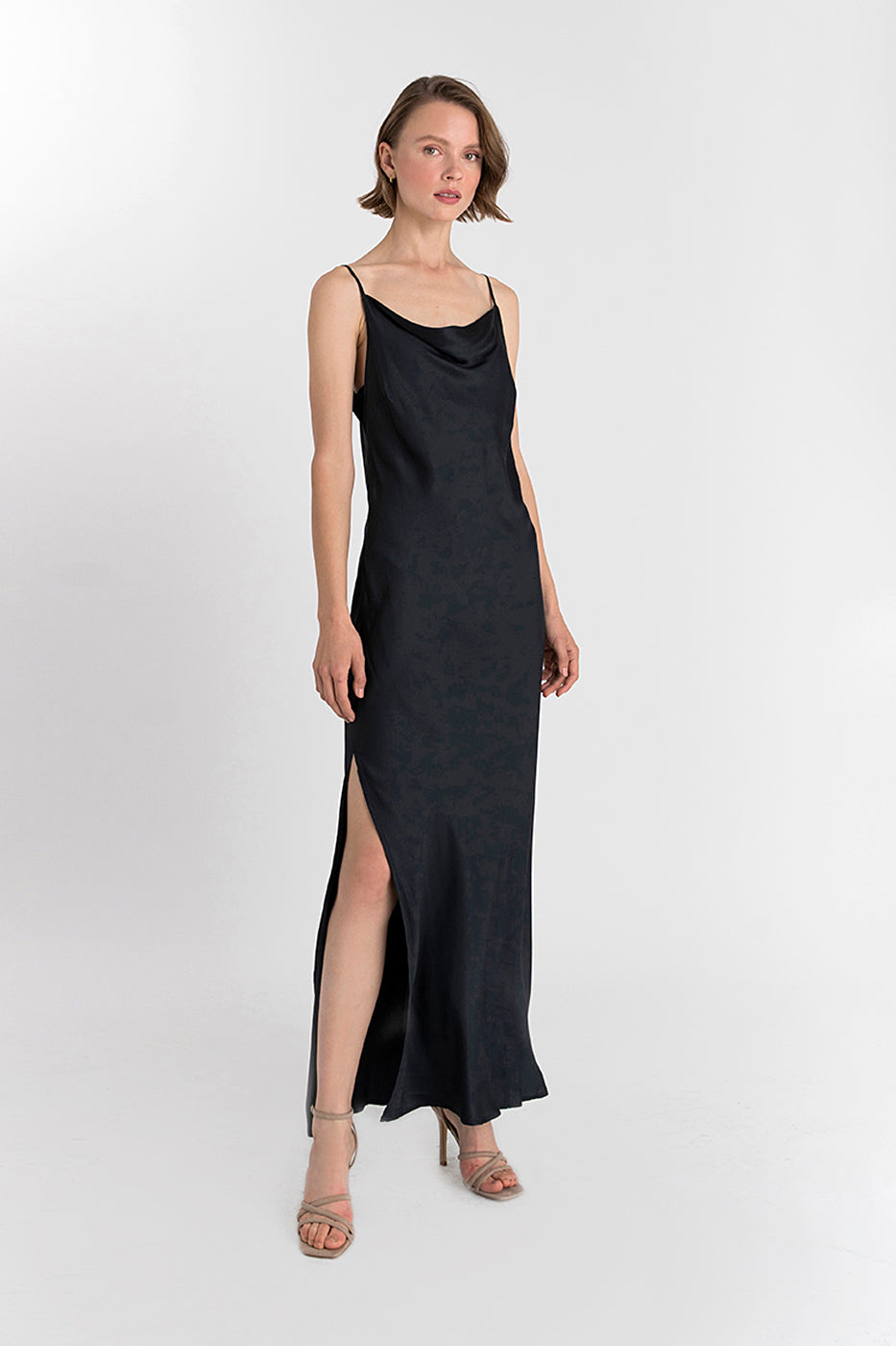 Neu Nomads Damen vegan Kleid Mit Rundhalsausschnitt Schwarz