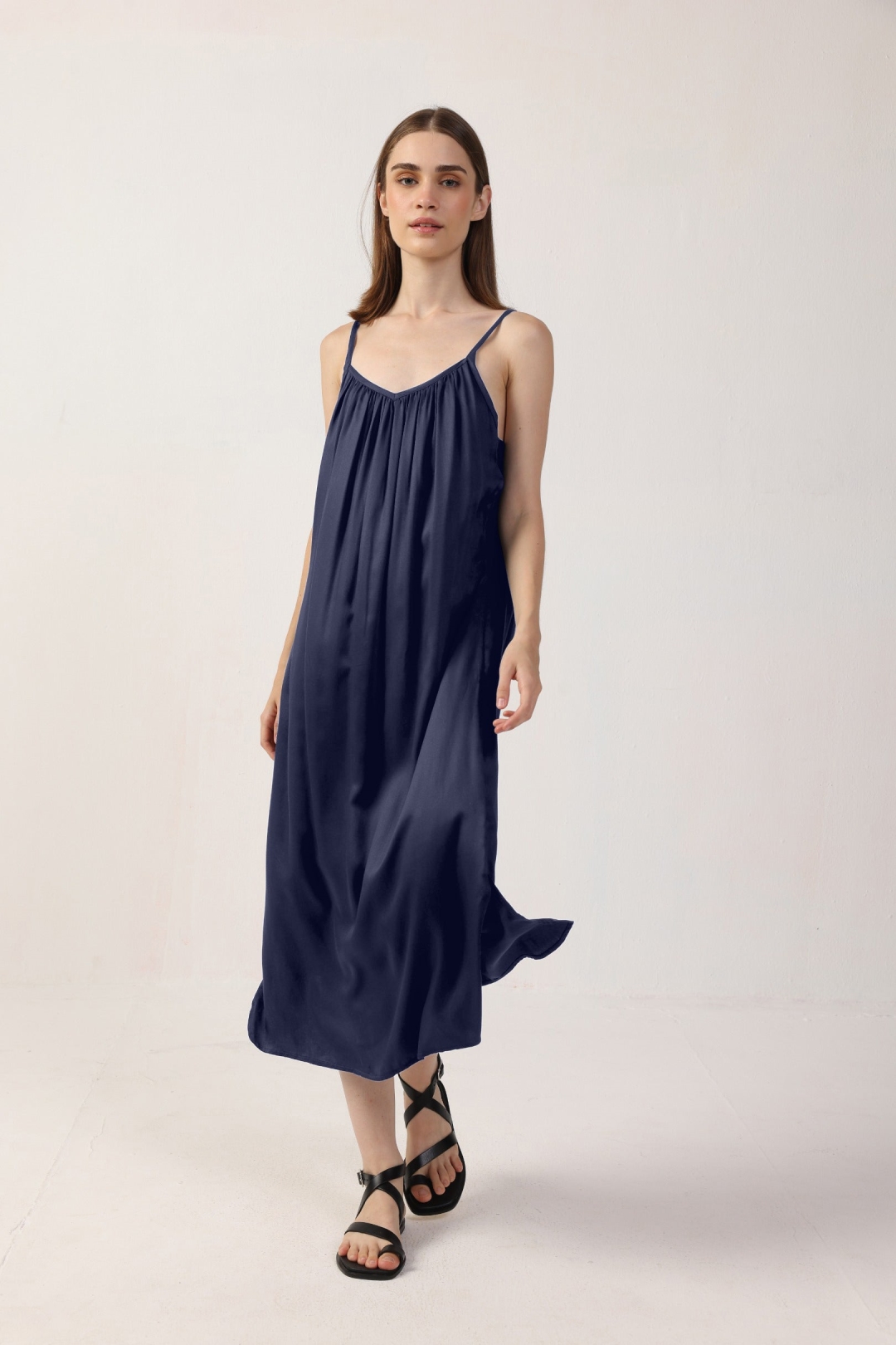 Neu Nomads Damen vegan Kleid Adele Mitternacht