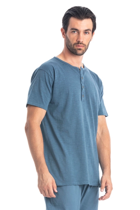 RAVENS VIEW IBIZA Herren vegan T-Shirt Enzo Jeans Blau