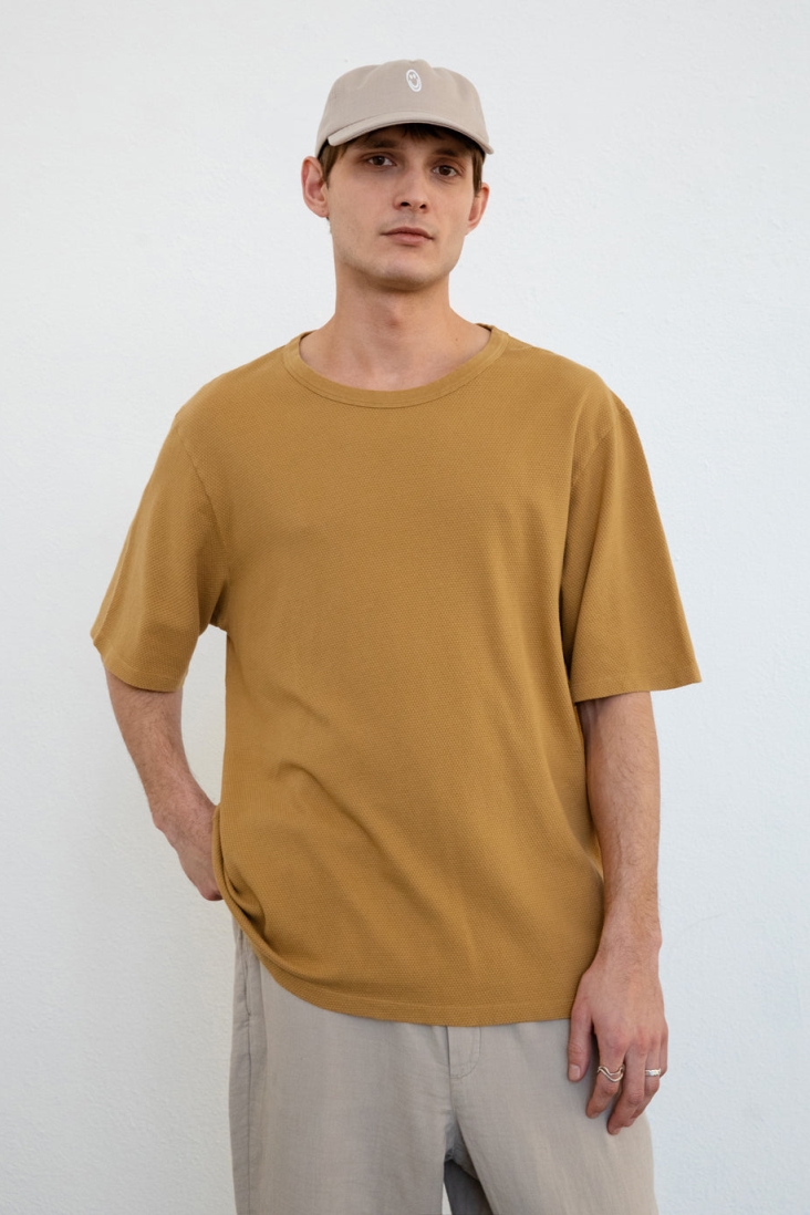Rotholz Herren vegan T-Shirt Waffel Senf