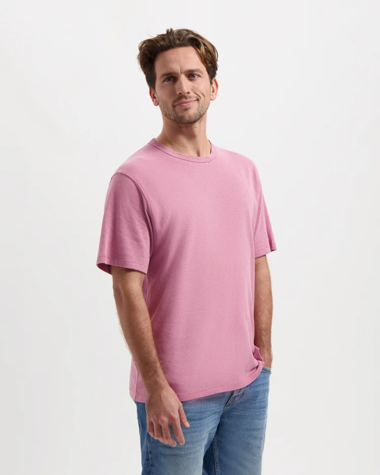 Kuyichi Herren vegan Leinen Tee Liam Soft Mauve