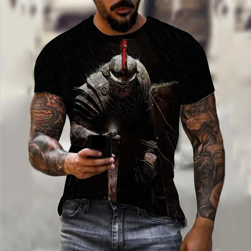 Transmission of love Vintage Spartan 3D-printen grafische T-shirts voor heren T-shirts met korte mouwen Mode oversized streetwear casual herenkleding L
