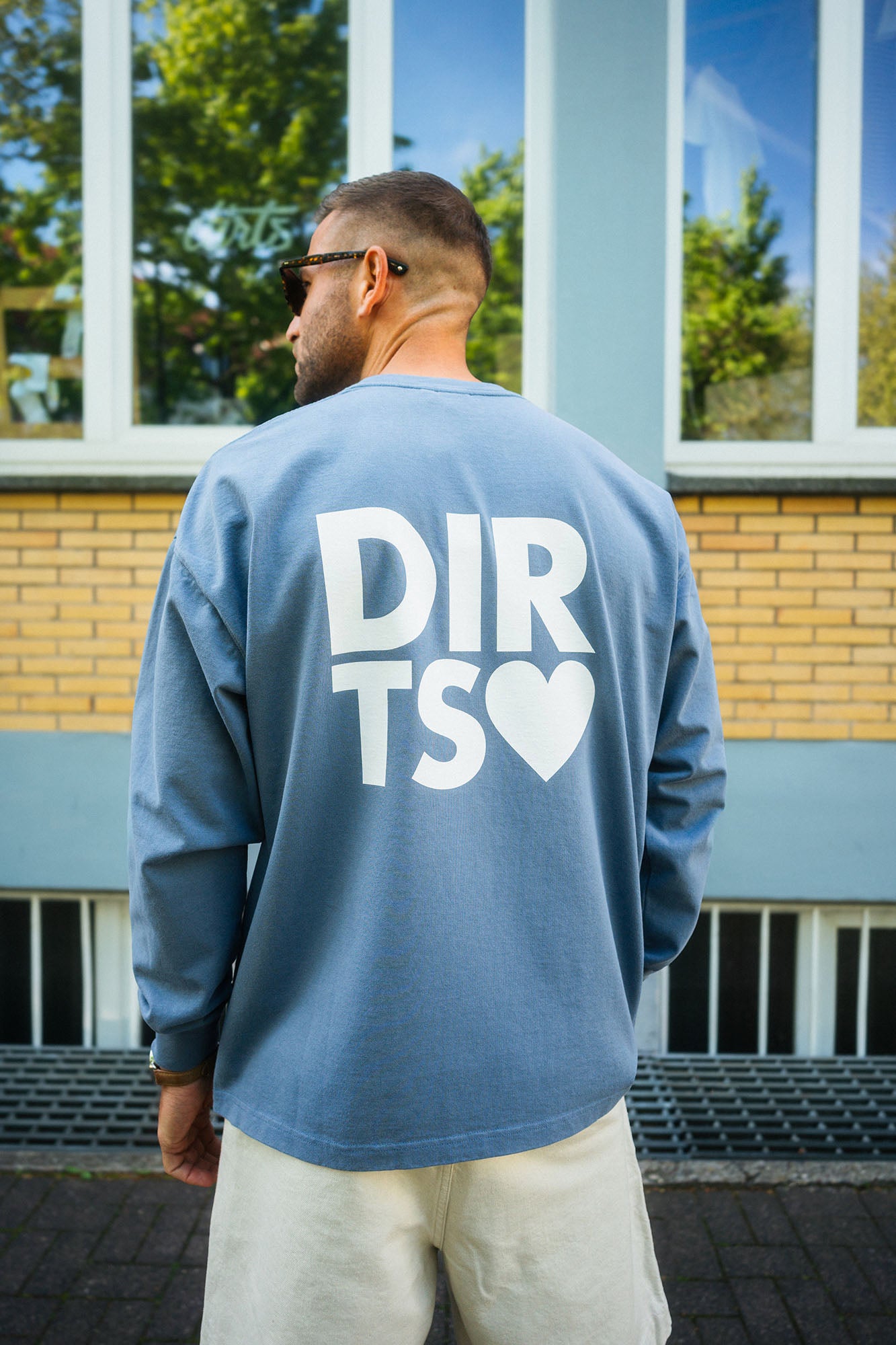 DIRTS Herren vegan Longsleeve Caracao Sturmblau