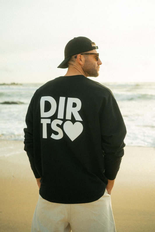DIRTS Herren vegan Longsleeve Caracao Schwarz