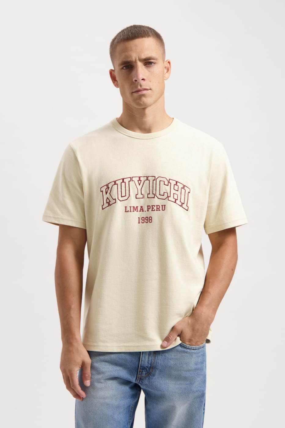 Kuyichi Herren vegan T-Shirt Liam Heavyweight Oatmeal