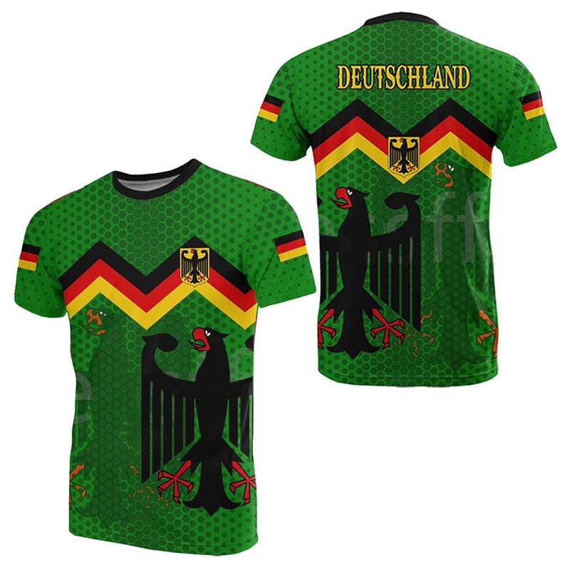 Xuhaijian02 Duitse vlag print T-shirt voor heren Mode Nationaal embleem patroon Oversized T-shirts Casual O-hals Korte mouwen Tops Zomer T-shirts 2XL