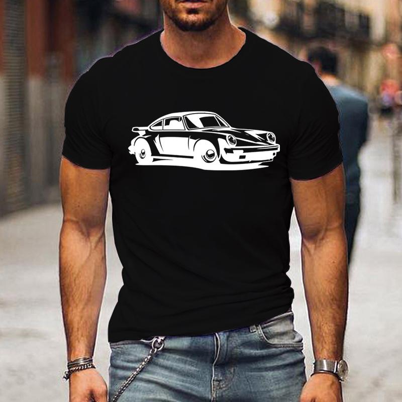 FT women t shirt Zomer Man T-shirt Mode Losse Casual T-shirts Herenkleding Klassieke Auto Bedrukte Grafische Ronde Hals Korte Mouwen Tops Herenkleding M blauw