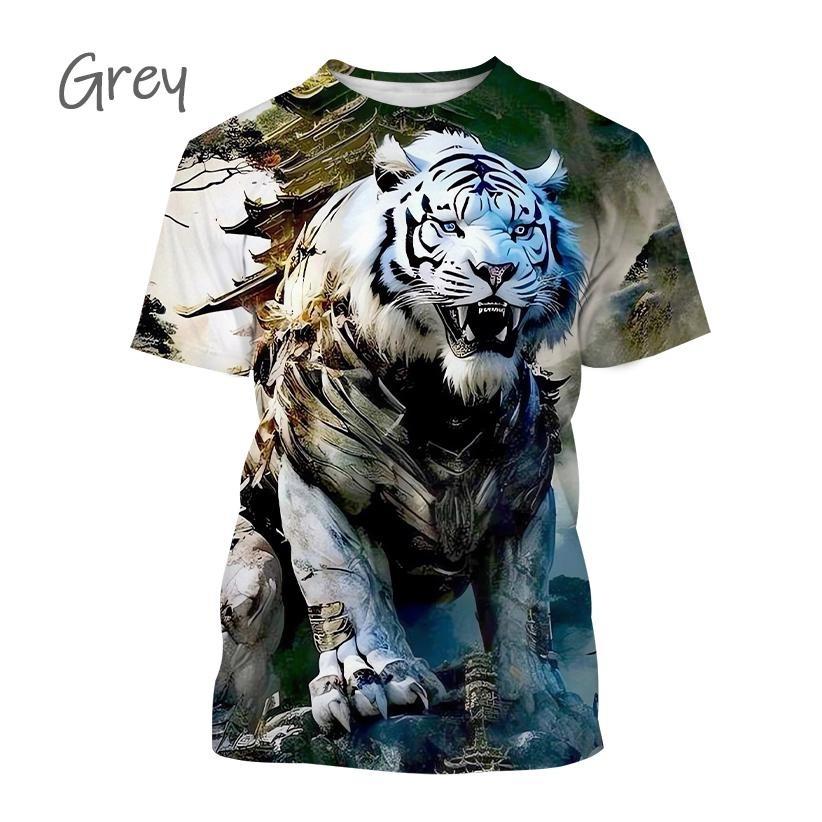 ForYourBeauty Witte Tijger Serie Dier 3D Print Heren Sportkleding T-shirt Casual Korte Mouw Tees Zomer Plus Size Heren T-shirts 6XL