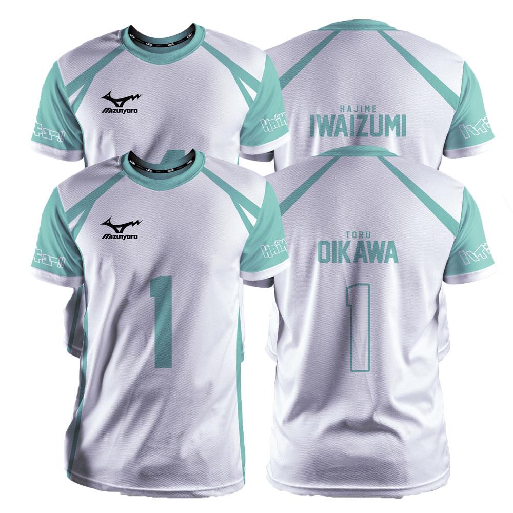 Laoxu Haikyuu Aoba Johsai Wit Cartoon Anime Cosplay Heren Jersey Zomer Korte Mouw Kinderen Tee Tops 2024 Mode Dames T-shirt M wit