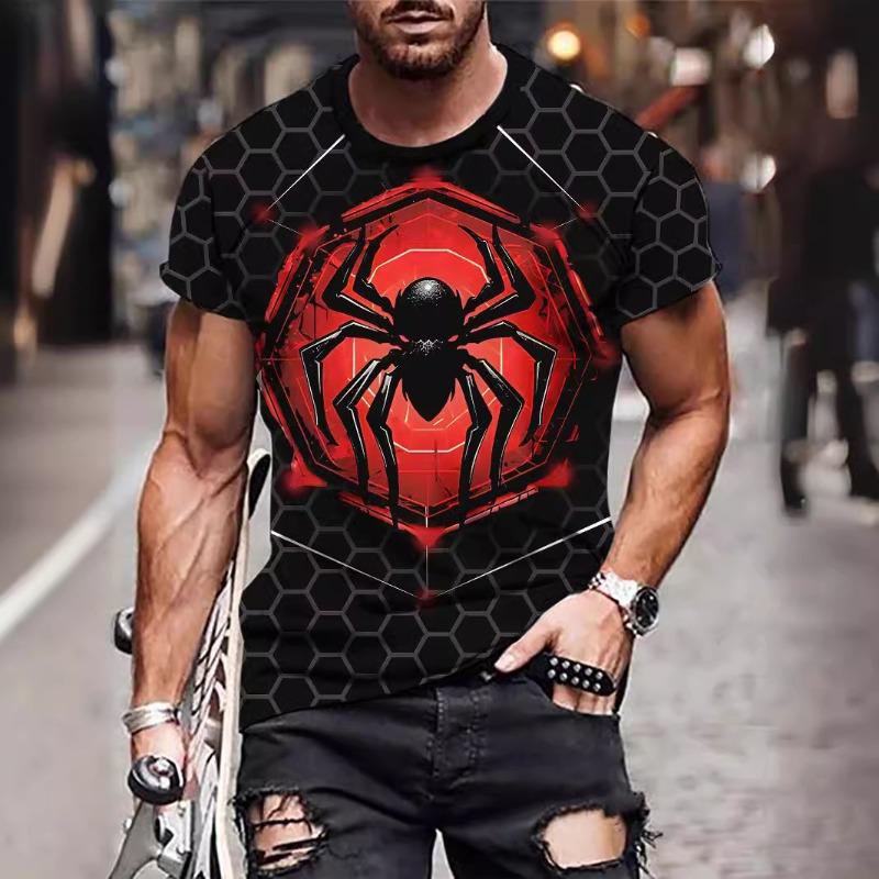 WowClassic Kort mouw zomer spin beest digitaal bedrukt modieus T-shirt met losvallende kop ronde hals gemaakt van melkzijde T-shirts (Mannen) XS