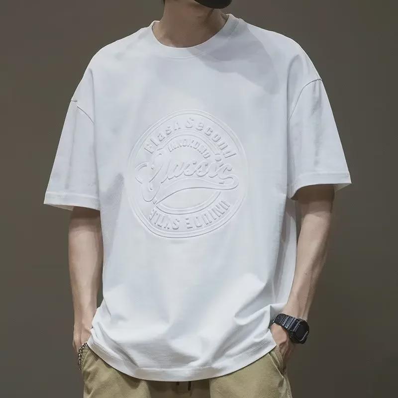 VantaGoods Amerikaanse stijl heren losse T-shirt met korte mouwen en ronde hals 3XL zwart