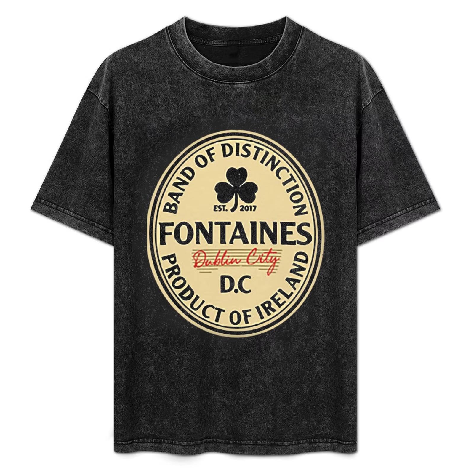 Couple short sleeved T-shirt Fontaines D.C.Romance T Shirt in The Modern World Men's Women Cotton Tees Short Sleeve Vintage Washed Loose Casual L
