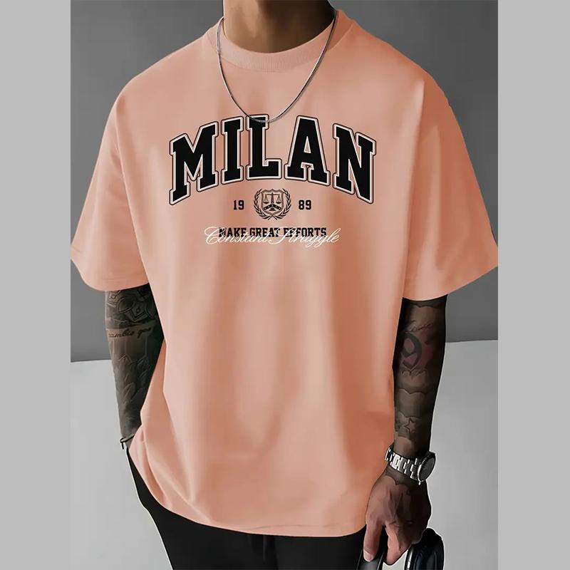 Happy Show Nieuw Zomer Heren Mode T-shirt Persoonlijkheid Veelzijdig Bedrukt Heren T-shirt Top 8XL roze