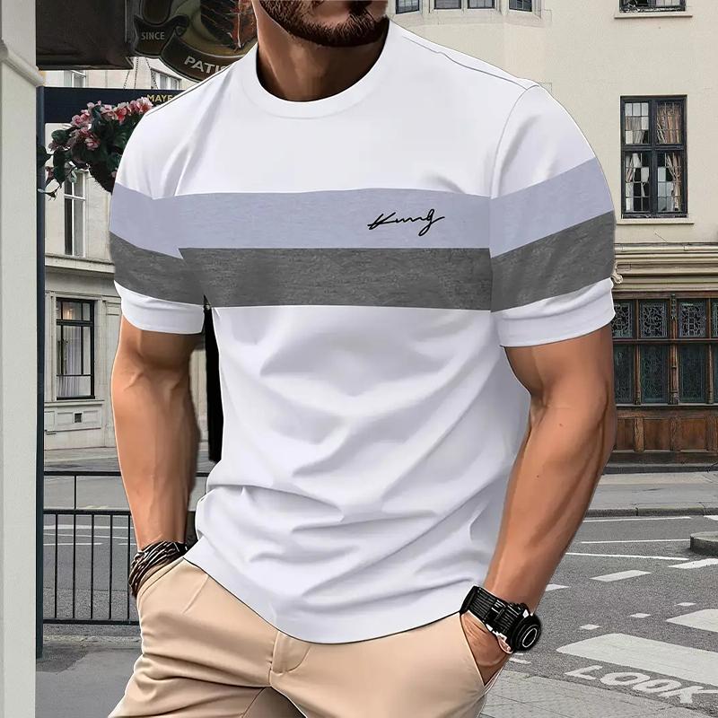 Happy Show Nieuw Zomer Heren Mode T-shirt Persoonlijkheid Veelzijdig Bedrukt Heren T-shirt Top 8XL ivoor