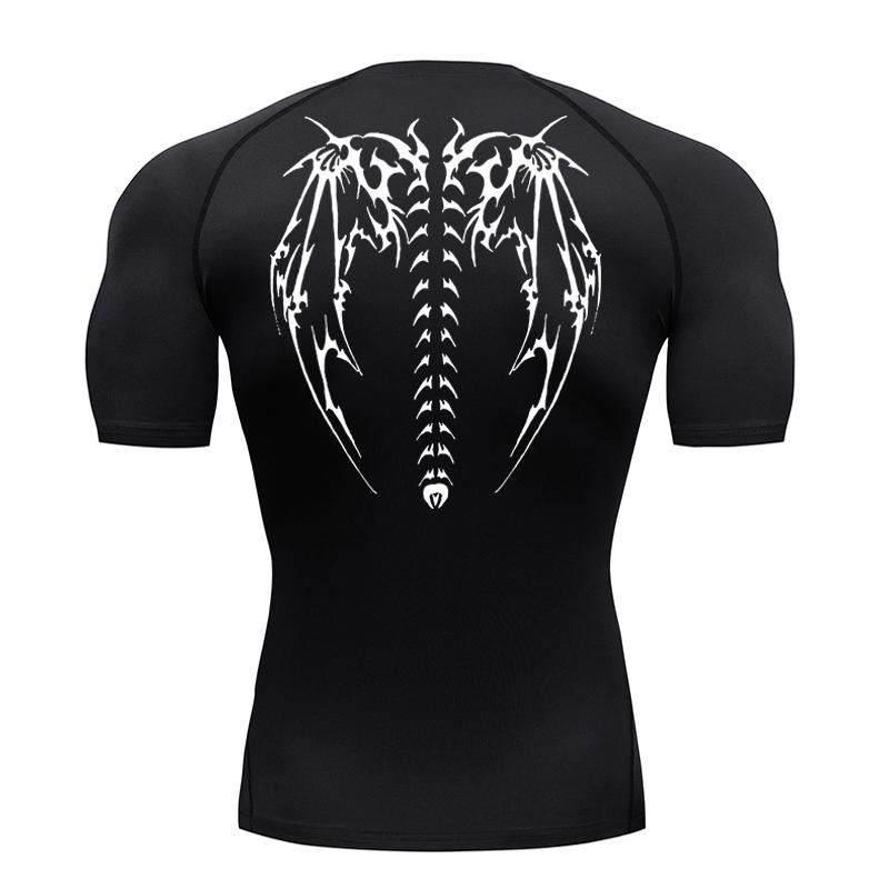 Xin nan zhuang Sport T-shirt Heren Compressieshirt Korte Mouw Gym Workout Hardloop T-shirt Heren T-shirts Anime Print Strakke Fitness Sneldrogende Top M