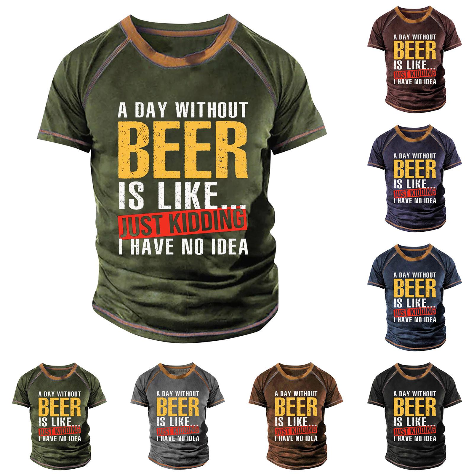 Wahaha123 Raglan T-shirt voor heren, retro korte mouw, ronde hals, tops met letterprint XXXXXXL paars