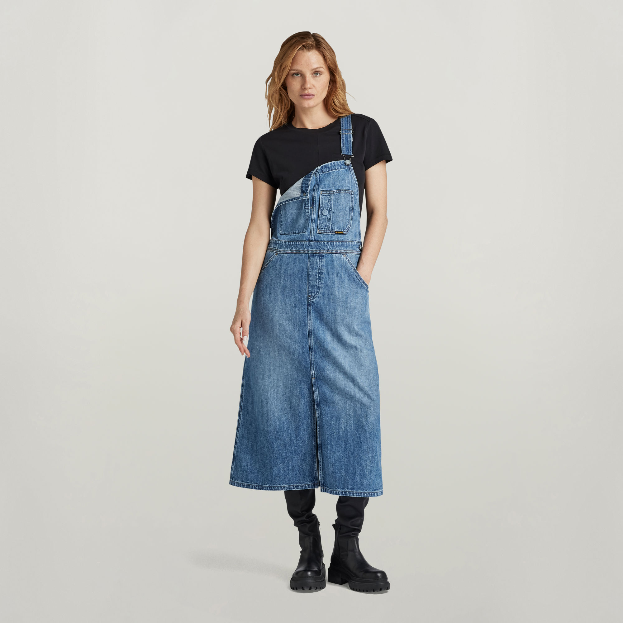 G-Star RAW Tuinbroekjurk Midi - Midden blauw - Dames