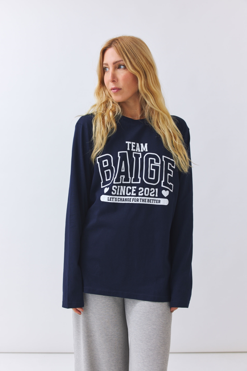 BaÃ¬ge the Label Damen vegan Longsleeve Team BaÃ¬ge Navy