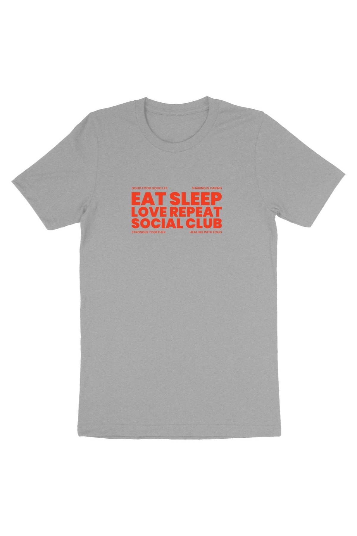 Oat Milk Club Damen vegan T-Shirt Eat Sleep Love Repeat Heather Grey