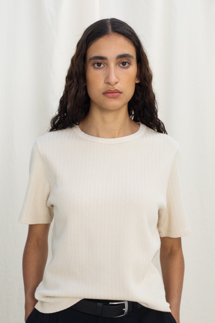 Rotholz Damen vegan T-Shirt Heavy Ribbed Sand