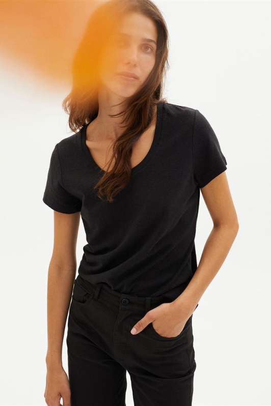 Thinking mu Damen vegan T-Shirt Regina Schwarz