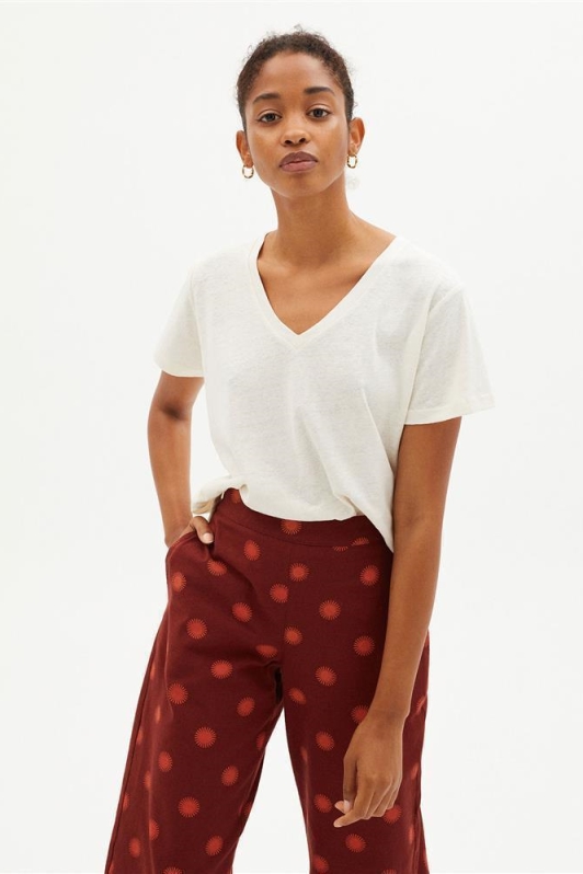 Thinking mu Damen vegan T-Shirt Clavel Elfenbein