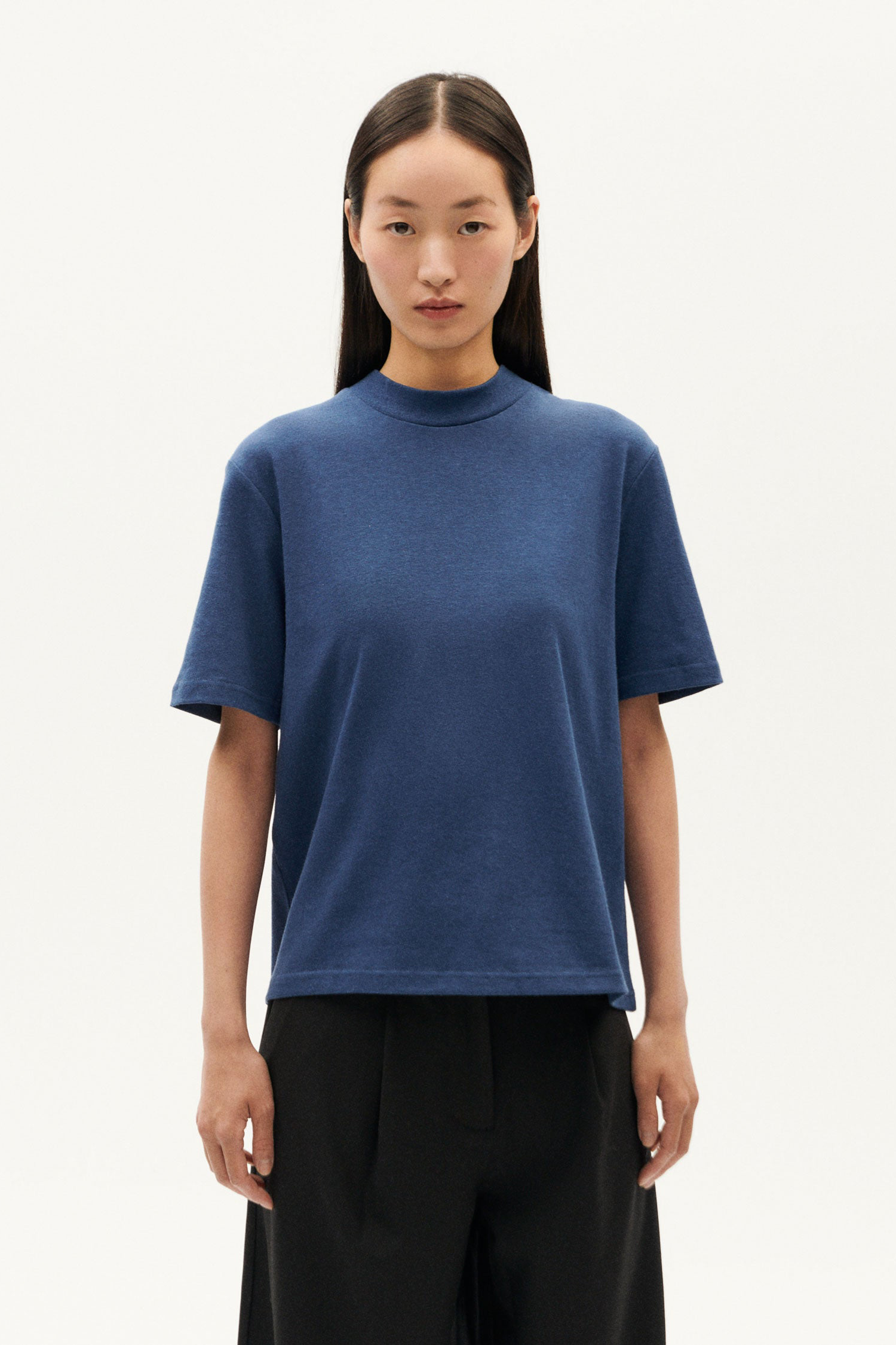 Thinking mu Damen vegan T-Shirt Aidin Hanf Dunkelblau