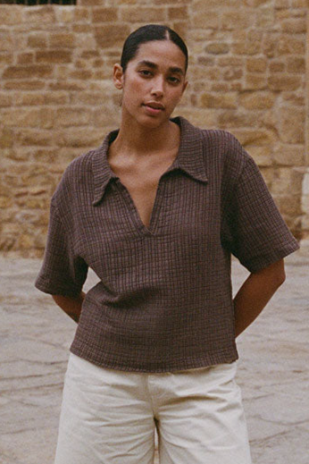 NÃ©nÃ©s Damen vegan Top Morgane - Braun