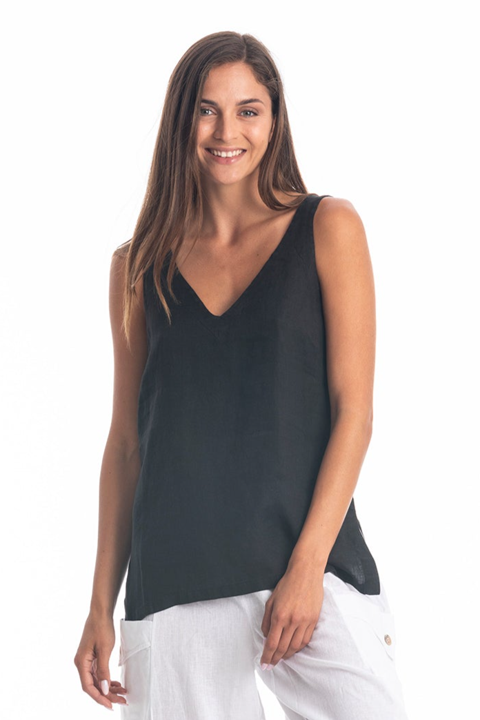 RAVENS VIEW IBIZA Damen vegan Top Vera Schwarz