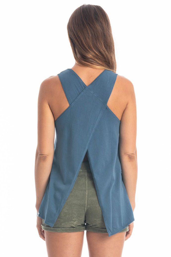 RAVENS VIEW IBIZA Damen vegan Top Easy Jeans Blau