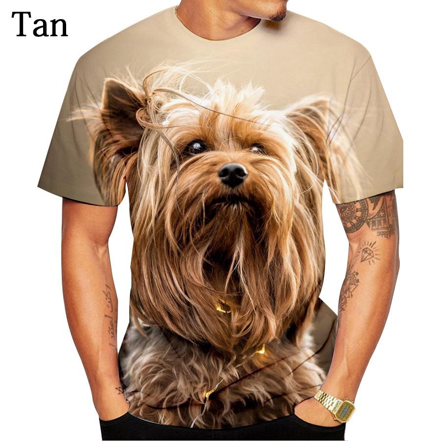 ETST 05 Ronde hals korte mouw T-shirt nieuwste mode schattige hond Yorkshire Terrier 3D bedrukt T-shirt dier grappig casual 6XL