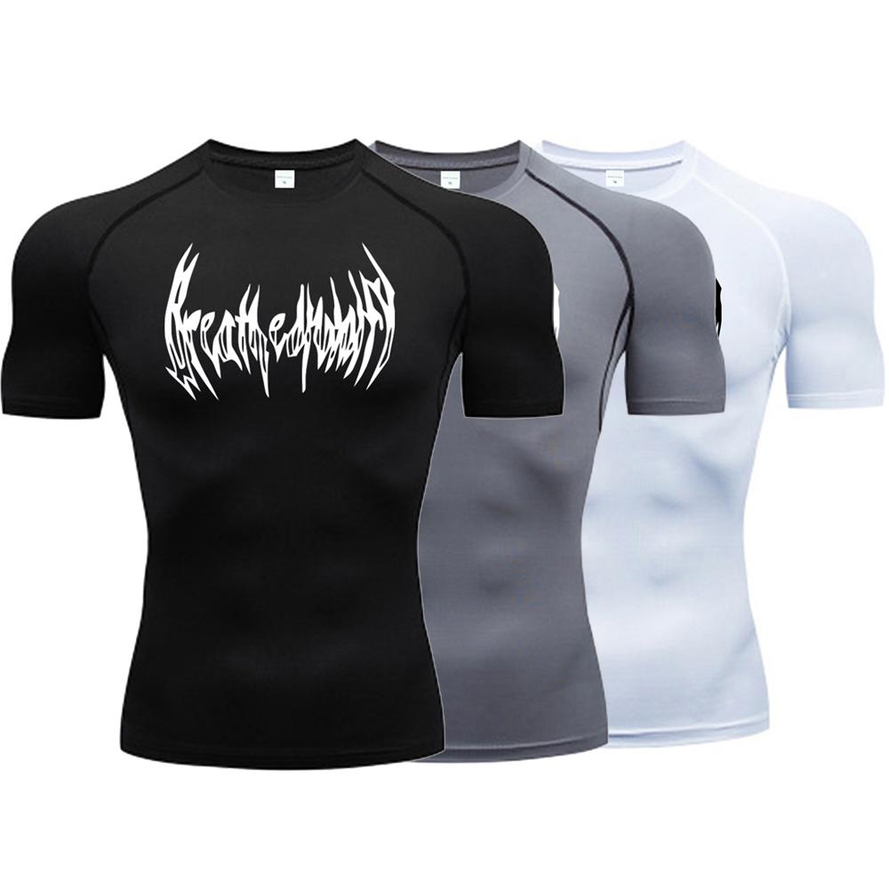 Dress in July 2024 Milk Silk Fitness T-shirt Heren Muscle Gym Compressie Sportkleding Snel drogend Ademend Sport Bottoming Shirt S
