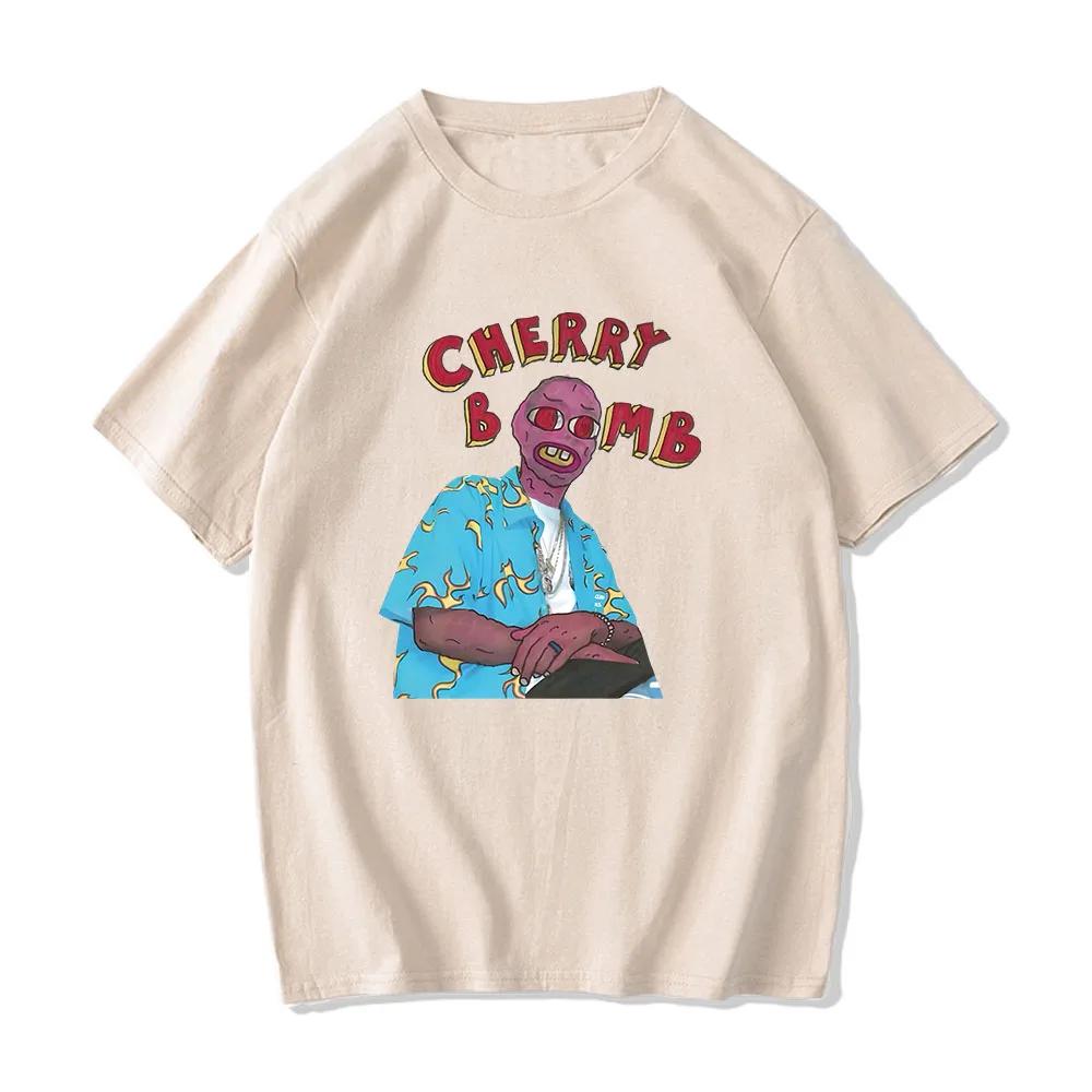 Planet clothing wholesale Tylerr The Creator Cherry Bomb Grafische T-shirts HEREN 100% Katoen Knappe T-shirts Hip Hop Mode T-shirts Lente en Zomer T-shirts XL