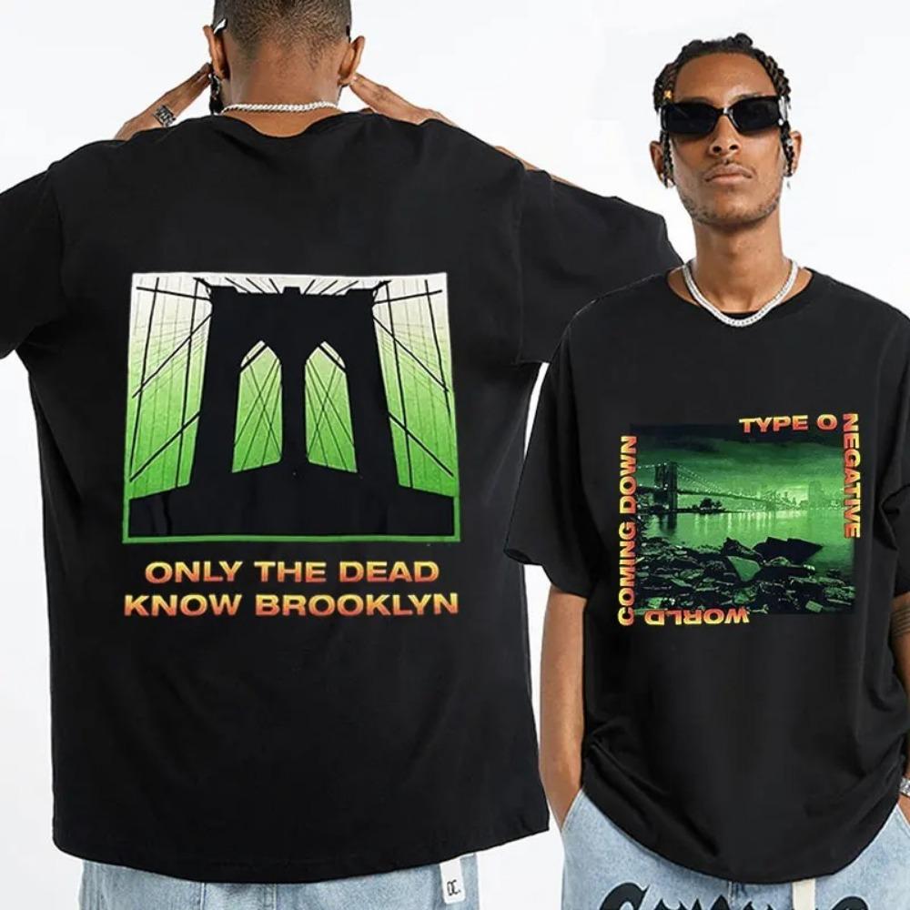 TENJINGE Trendy Rock Band Type O Negatieve Print Katoenen T-shirt Mannen Vrouwen Hip Hop Tee Korte Mouw T-shirt Zomer Oversized T-shirts Tops L