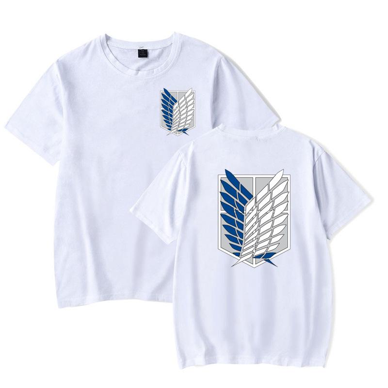 Wish Today Aanval op gigantische Japanse manga T-shirt: Unisex wit T-shirt met ronde hals, korte mouwen, grote maat voor de zomer 31044-31044-T01-HEI. XS zwart
