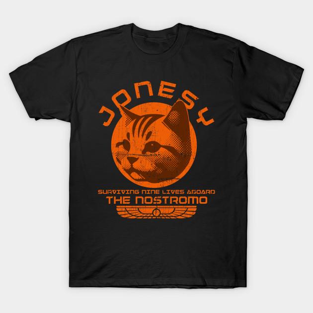 SPORTS TRIP Heren Zwart Print T-shirt Super Large TShirt Jonesy - Surviving Nine Lives Aboard The Nostromo No-Cut Transfer Paper Print Katoenen T-shirt 2XL zwart