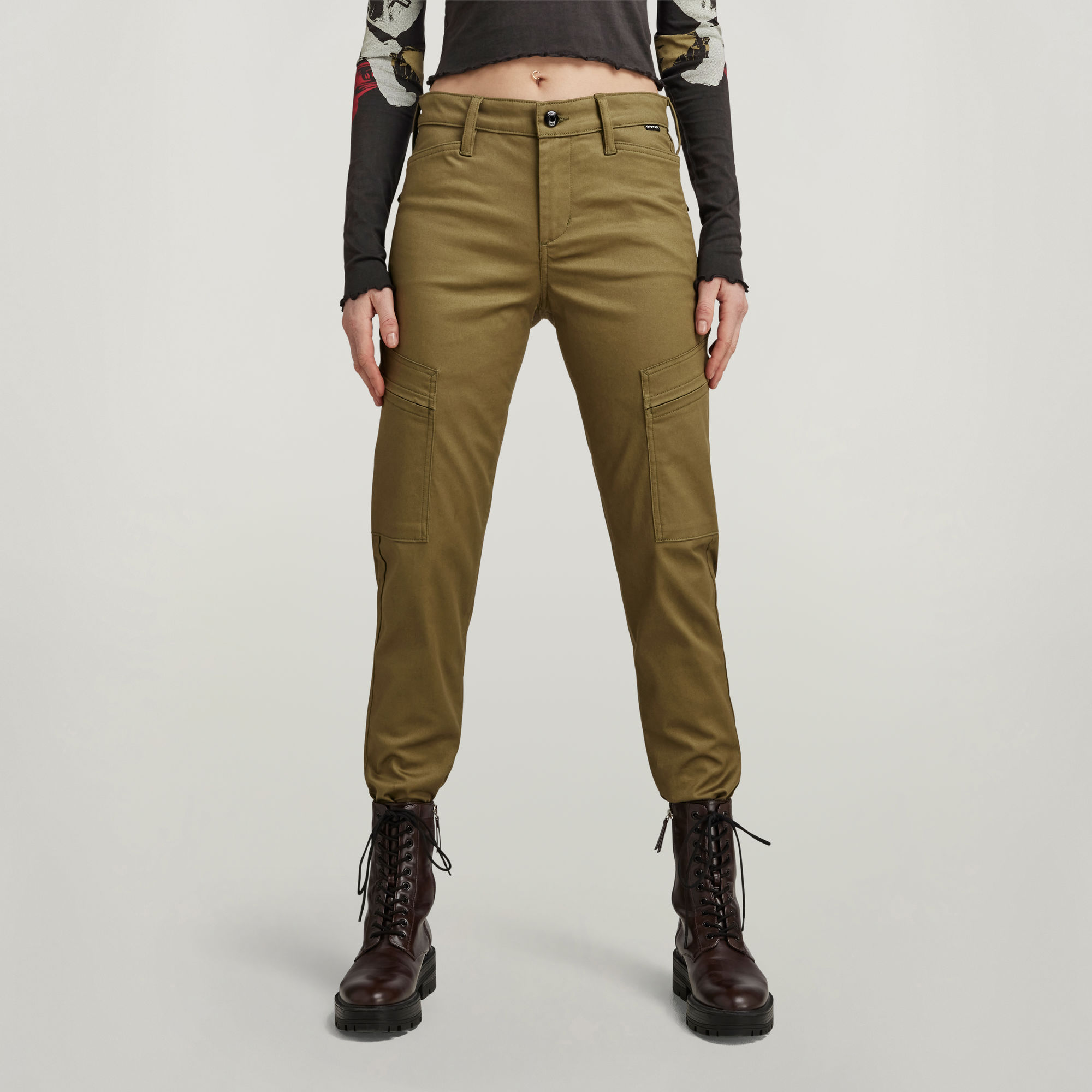 G-Star RAW Cargo Broek Slim - Groen - Dames