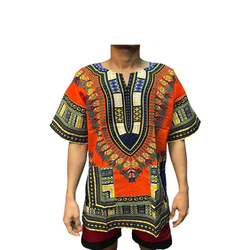 ETST 03 Dashiki T-shirt voor heren 3D-print Etnisch T-shirt met korte mouwen Oversized gestreept patroon T-shirts Tops Losse casual herenkleding XL M