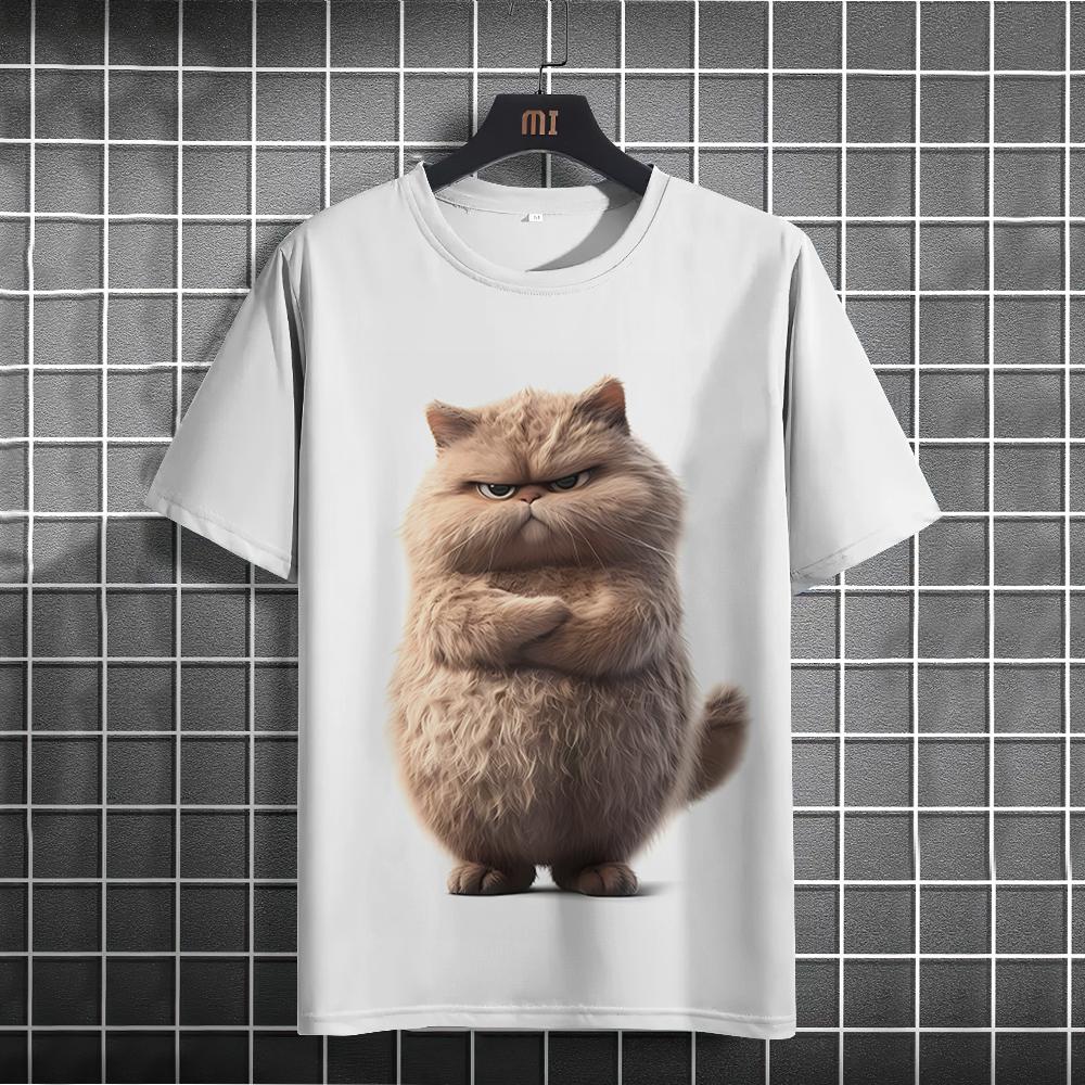 ETST 03 Grappig dier heren T-shirt schattig kattenpatroon 3D bedrukte T-shirts casual losse pasvorm korte mouw T-shirt oversized herenkleding top 5XL